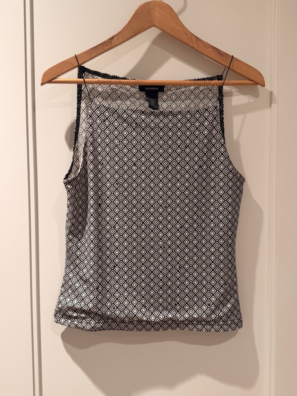 Y2K Express Black & White Geometric Camisole